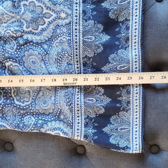 NWOT Blue & White Boho Top M - Picture 5 of 6